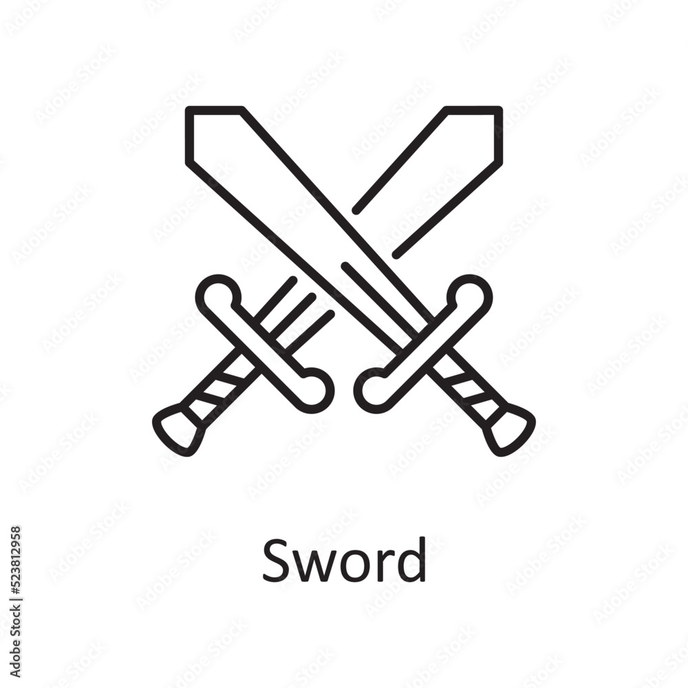 Sword vector outline Icon Design illustration. Sports And Awards Symbol on White background EPS 10 File Sword vector outline Icon Design illustration. Sports And Awards Symbol on White background EPS 10 File