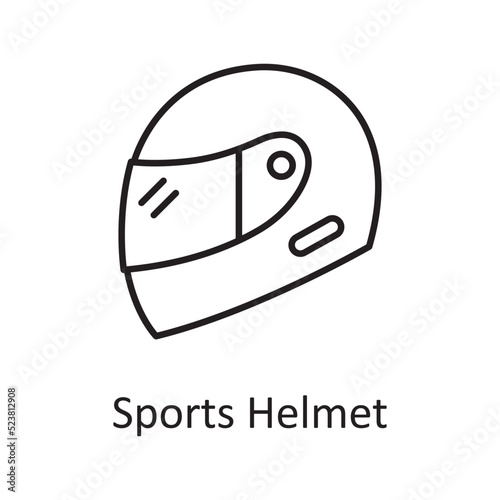 Sports Helmet vector outline Icon Design illustration. Sports And Awards Symbol on White background EPS 10 File