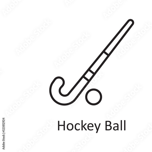 Hockey Ball vector outline Icon Design illustration. Sports And Awards Symbol on White background EPS 10 File