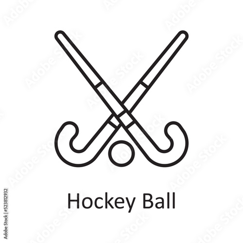 Hockey Ball vector outline Icon Design illustration. Sports And Awards Symbol on White background EPS 10 File
