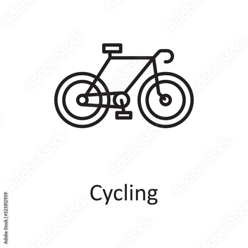 Cycle vector outline Icon Design illustration. Sports And Awards Symbol on White background EPS 10 File