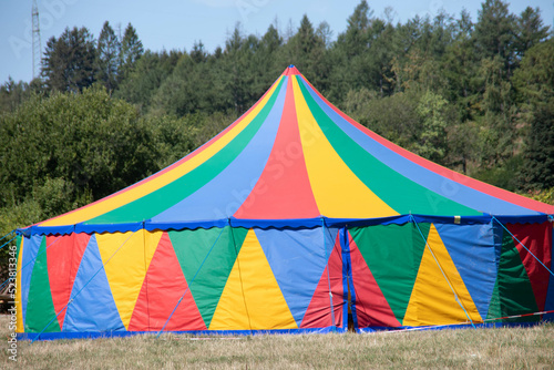 colorful circus tent