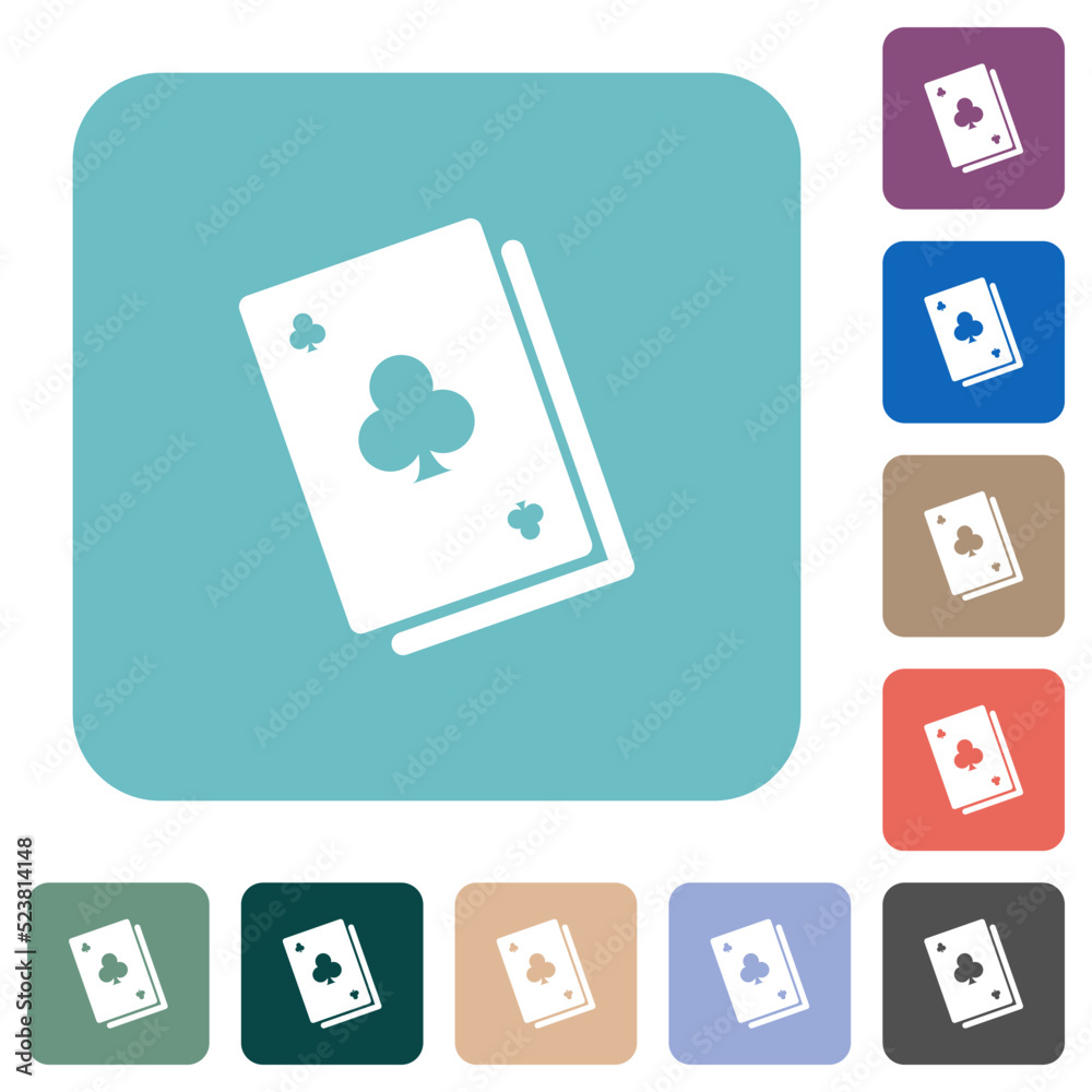 Card game solid rounded square flat icons Card game solid rounded square flat icons
