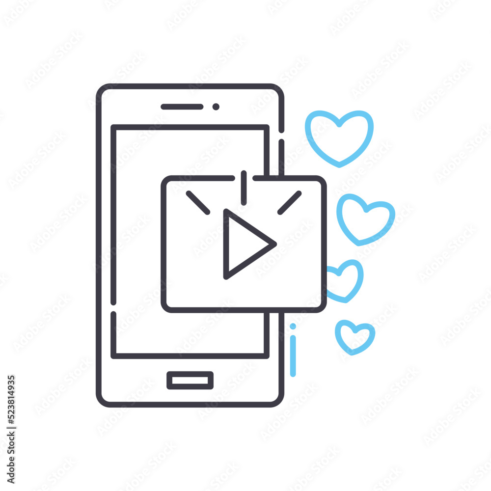 live stream line icon, outline symbol, vector illustration, concept sign live stream line icon, outline symbol, vector illustration, concept sign