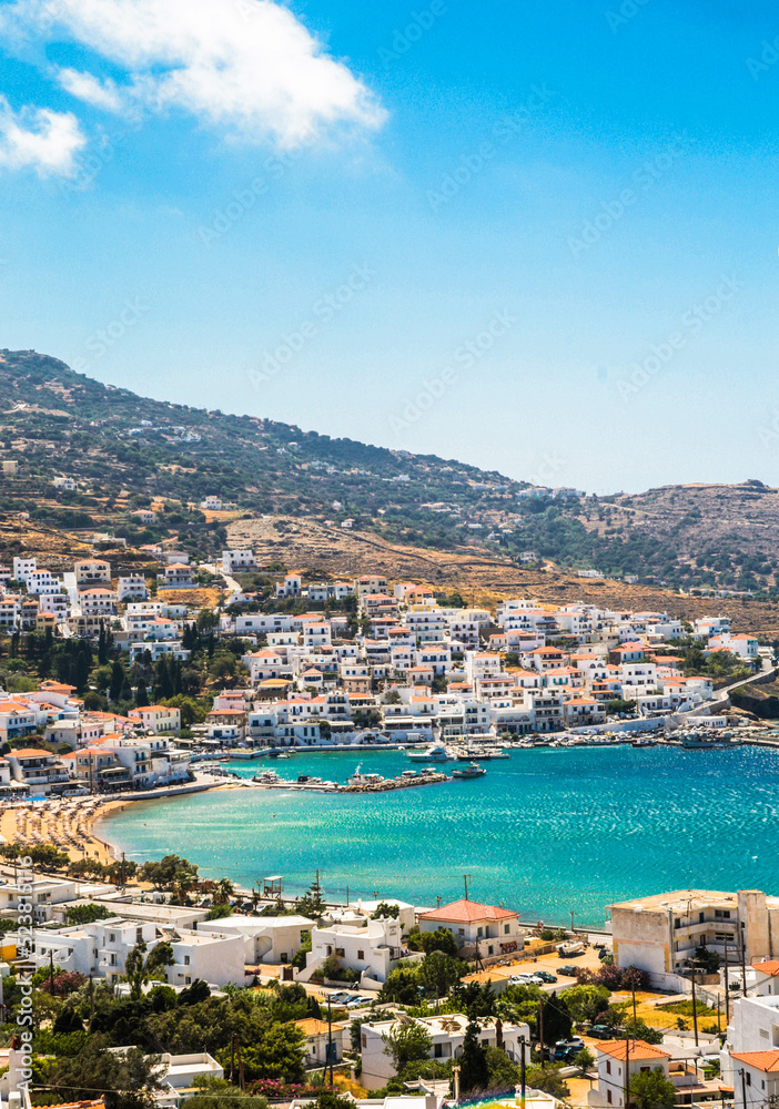 mpatsi or batsi city in andros island greece