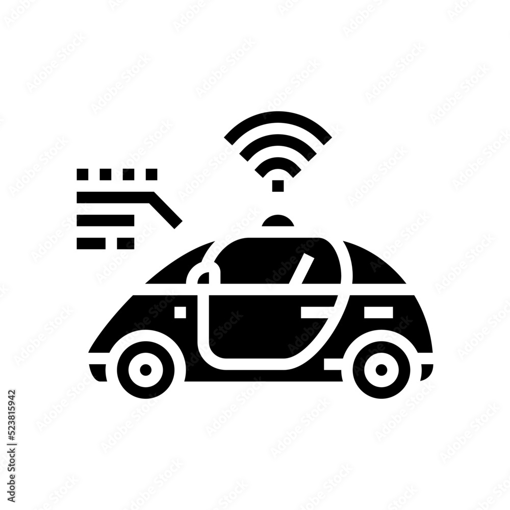smart auto self vehicle glyph icon vector illustration