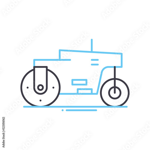 steamroller line icon, outline symbol, vector illustration, concept sign