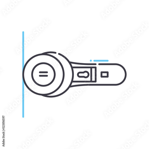 rotary cutter line icon, outline symbol, vector illustration, concept sign