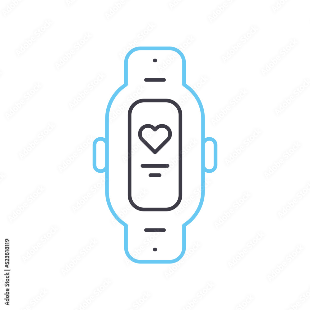 smart watch line icon, outline symbol, vector illustration, concept sign smart watch line icon, outline symbol, vector illustration, concept sign