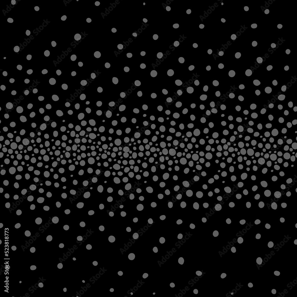 Vector. Hand drawn polka dot texture. Spotted grey, black and white background. Geometric abstract pattern with hand drawn circles. Scattered irregularly shaped dots. Flow, halftone gradient. Vector. Hand drawn polka dot texture. Spotted grey, black and white background. Geometric abstract pattern with hand drawn circles. Scattered irregularly shaped dots. Flow, halftone gradient.