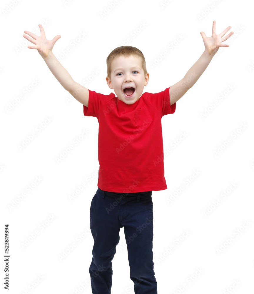Funny little boy isolated on white Funny little boy isolated on white