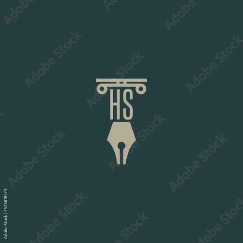 Initial HS design modern legal attorney law firm lawyer advocate consultancy business logo vector
