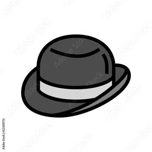 bowler hat cap color icon vector illustration