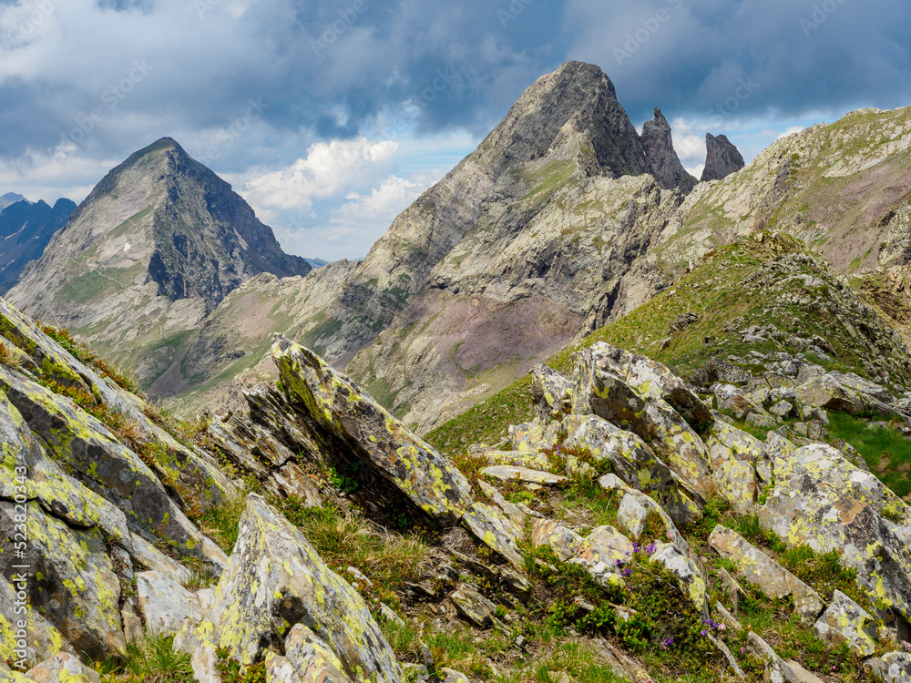 Salvaguardia Peak and Mine Peak in Benasque Valley, Spain