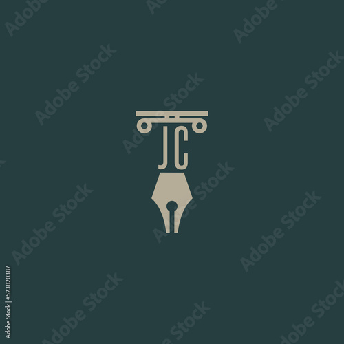 Initial JC design modern legal attorney law firm lawyer advocate consultancy business logo vector