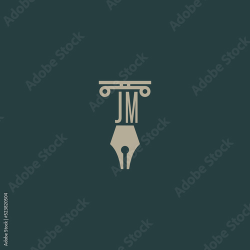 Initial JM design modern legal attorney law firm lawyer advocate consultancy business logo vector