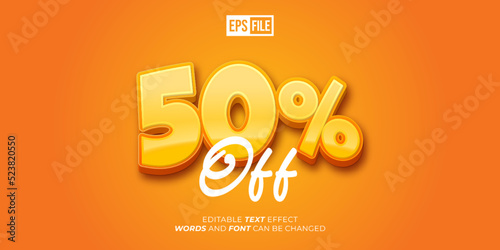 Editable text 50% off 3d style editable text effect