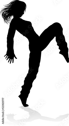 A woman street dance hip ho...