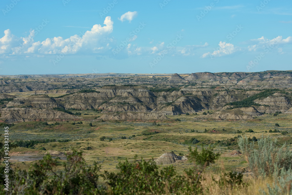 Scenic views of Theodore Roosevelt National Park in North Dakota
