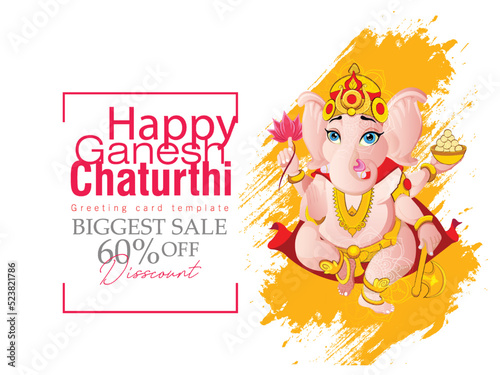 Lord Ganpati on Ganesh Chaturthi festival of India, background