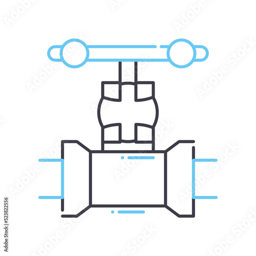pipeline valves line icon, outline symbol, vector illustration, concept sign