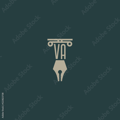 Initial VA design modern legal attorney law firm lawyer advocate consultancy business logo vector