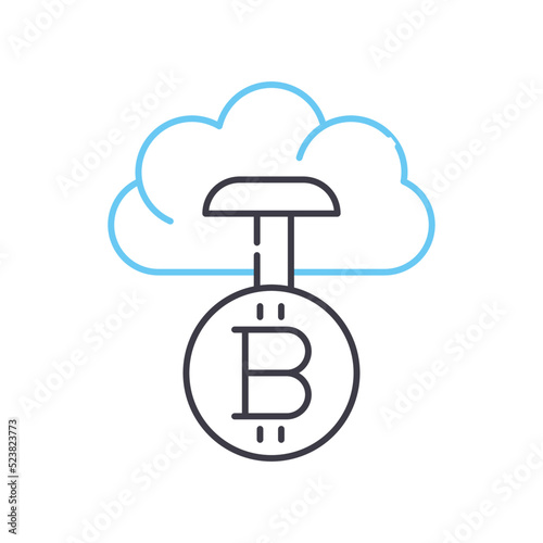 private mining line icon, outline symbol, vector illustration, concept sign