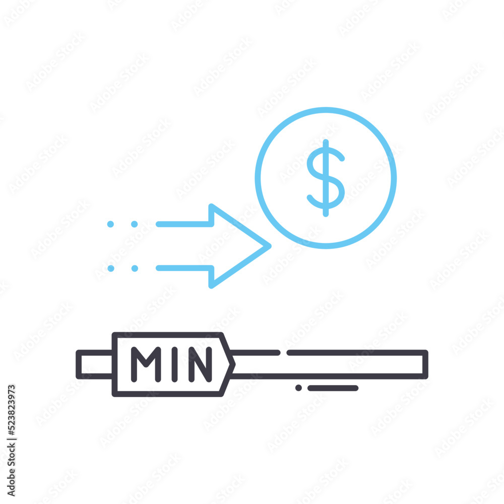 minimum transaction account line icon, outline symbol, vector illustration, concept sign minimum transaction account line icon, outline symbol, vector illustration, concept sign