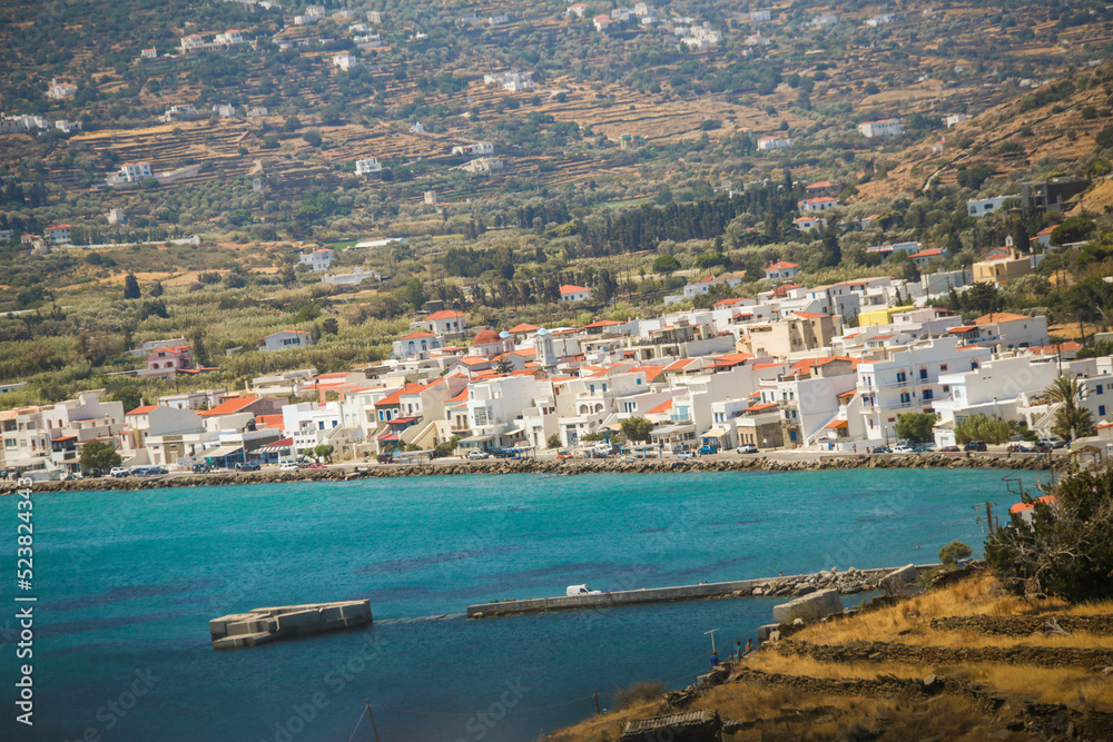 korthi village in the south of andros island greece