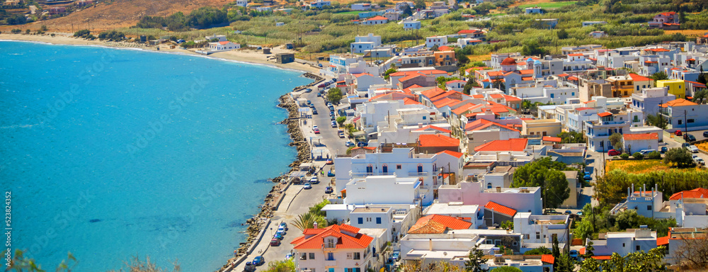 korthi village in the south of andros island greece