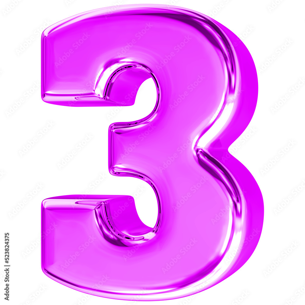 3d render of Number 3 3d render of Number 3