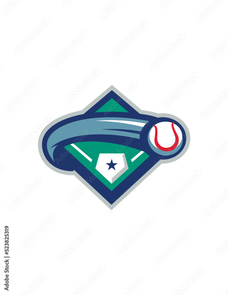 Baseball Diamond Logo Stock Vector | Adobe Stock