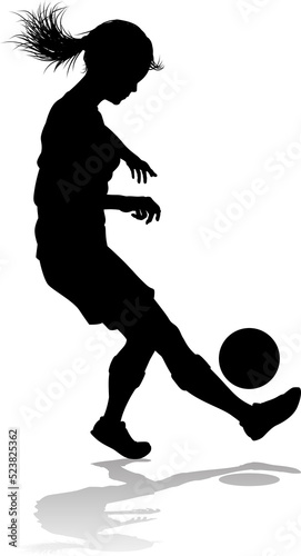 A female soccer football pl...
