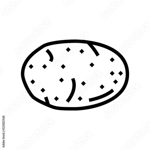 one whole potato line icon vector illustration