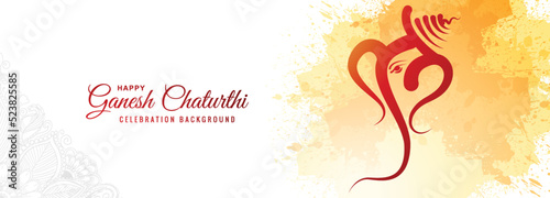 Print op canvas Religious happy ganesh chaturthi indian festival banner celebration card design