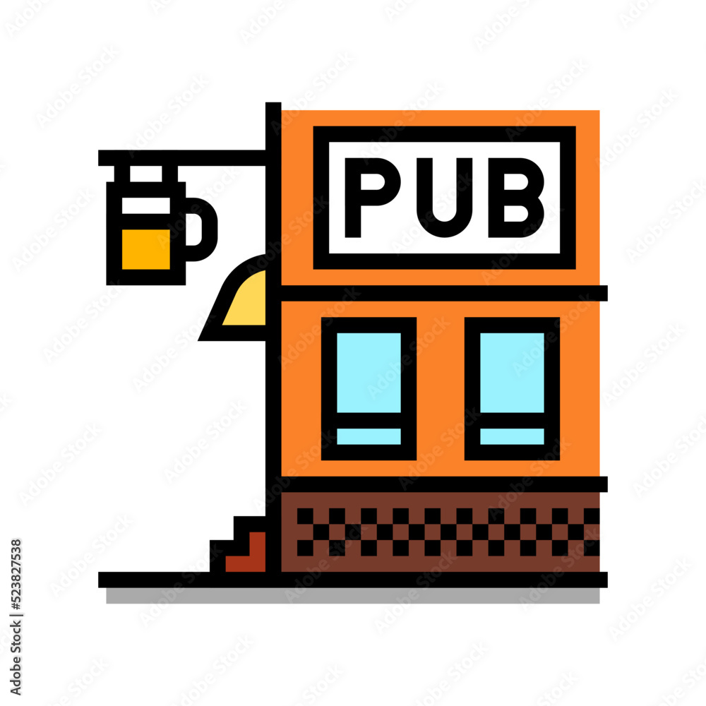 pub beer drink color icon vector illustration
