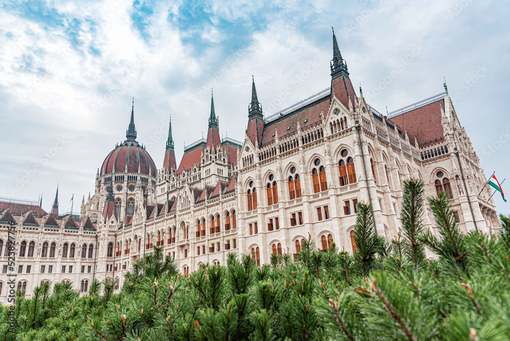 Parliament building in Budapest. Hungary. The building of the Hungarian Parliament is located on the banks of the Danube River, in the center of Budapest.