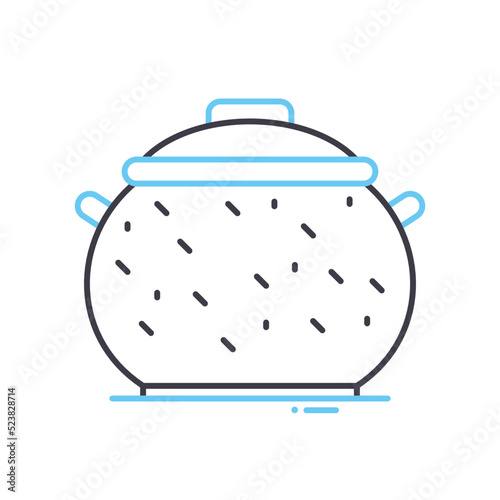 kitchen pot line icon, outline symbol, vector illustration, concept sign