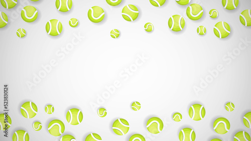 Green tennis ball frame background .isolated on white background ,illustration Vector EPS 10, can use for tennis Championship Logo