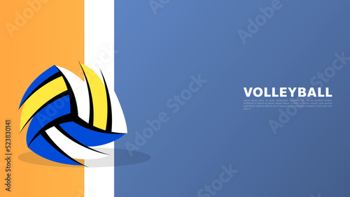 Volleyball on line court in with copy space for text , illustration Vector EPS 10, can use for  Volleyball Championship Logo
