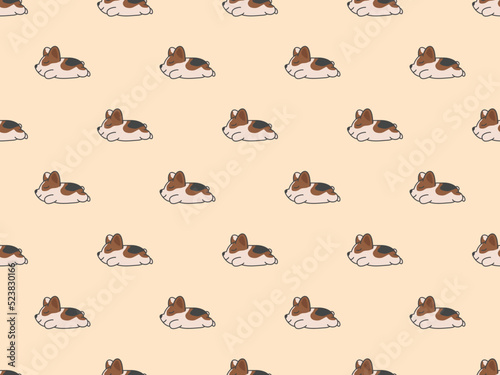 dog corgi pet seamless art modern pattern background element flat doodle cartoon vector illustration © ornamen