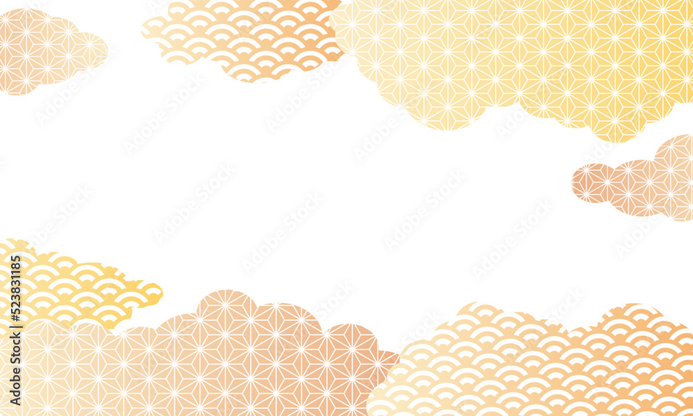 敬老の日・秋・和・和柄・雲・背景・麻の葉・お歳暮・伝統・模様・Japanese style 敬老の日・秋・和・和柄・雲・背景・麻の葉・お歳暮・伝統・模様・Japanese style