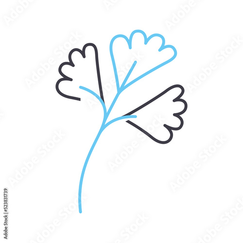 ginkgo line icon, outline symbol, vector illustration, concept sign