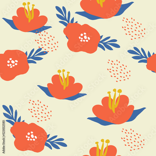 Flowers set on white background. Hand draw abstract design elements in pastel colors. Minimal stylish cover template. Art form for social media stories, branding, banner. Vector illustration.