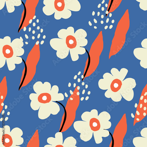 Flowers set on pastel background. Hand draw abstract design elements in pastel colors. Minimal stylish cover template. Art form for social media stories, branding, banner. Vector illustration.