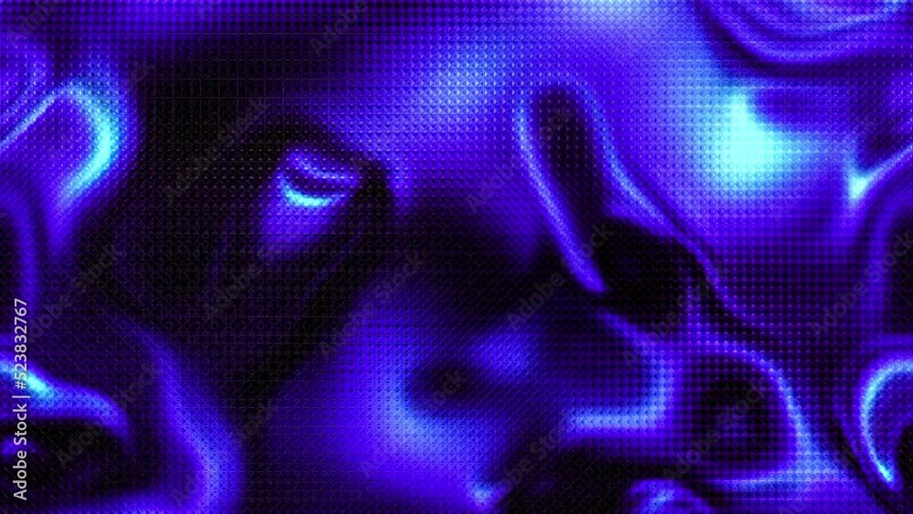 Abstract colorful background with pixels and blurry abstract movements, futuristic design, fluorescent light, glowing technological background, 4k animation, loop stock video