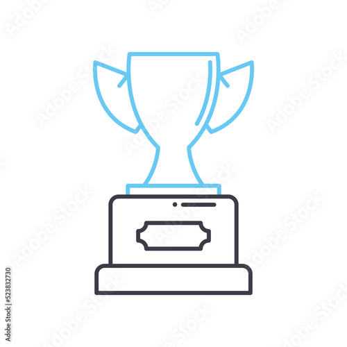 trophy line icon, outline symbol, vector illustration, concept sign