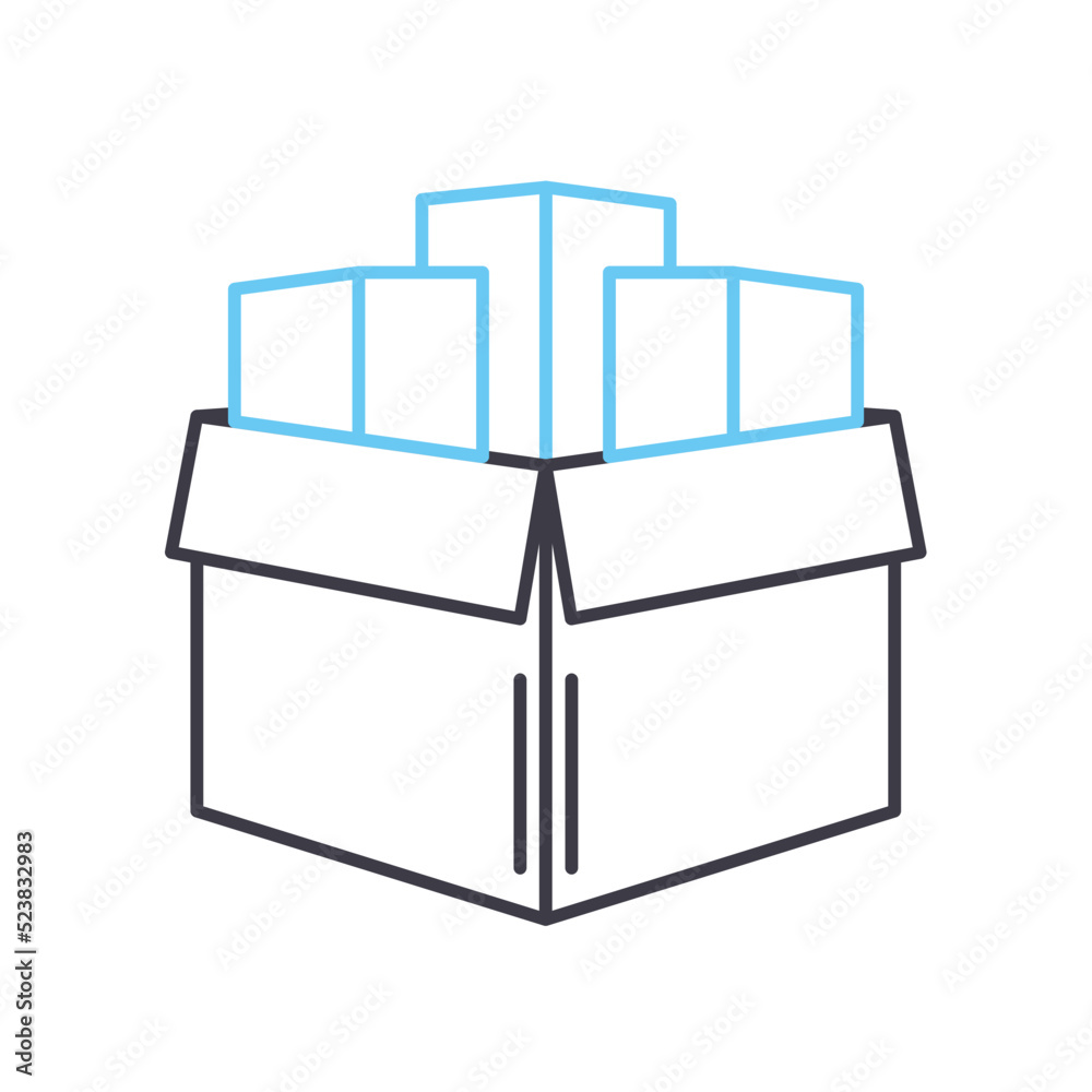 ready product box line icon, outline symbol, vector illustration, concept sign ready product box line icon, outline symbol, vector illustration, concept sign