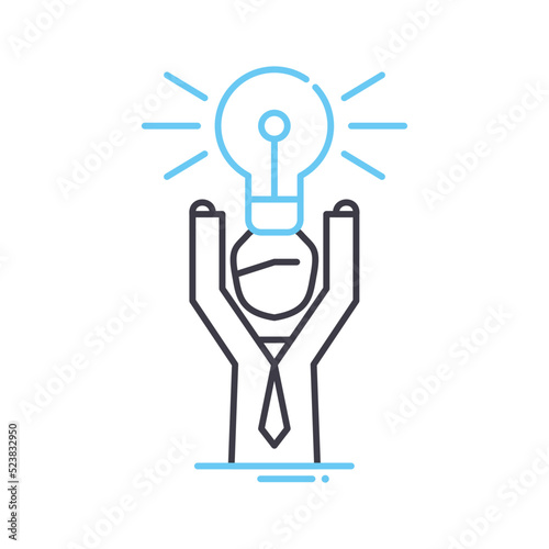 generating idea line icon, outline symbol, vector illustration, concept sign