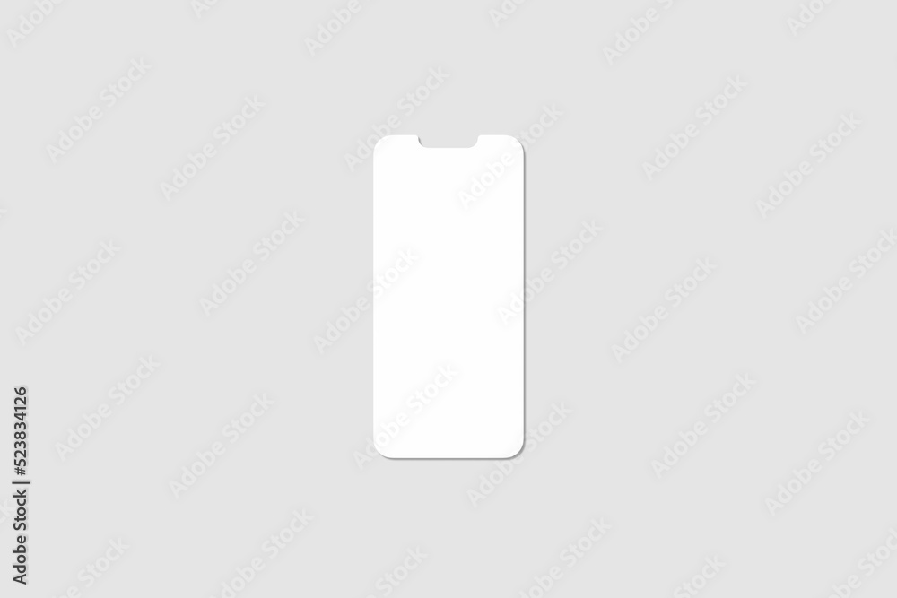 Realistic blank phone screen illustration for mockup. UI UX app presentation. 3D Render. Realistic blank phone screen illustration for mockup. UI UX app presentation. 3D Render.